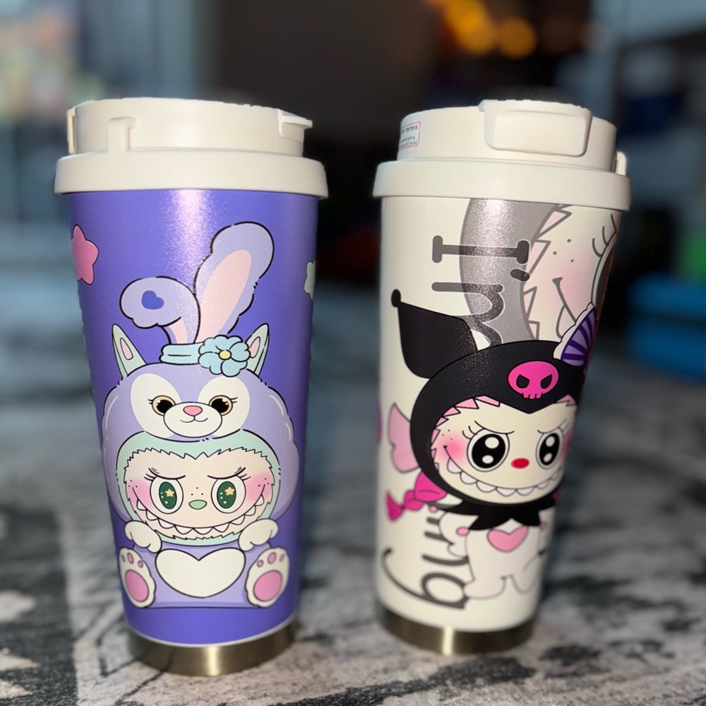 Cute Character Tumblers - Purple and White